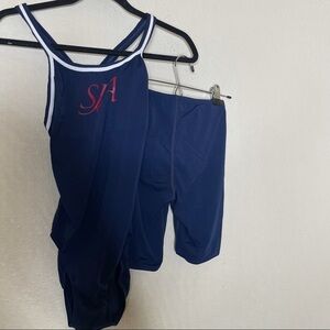 Dolfin Blue One Piece Swim Suit Jammer Set